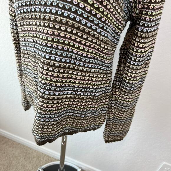 Vintage Y2K Liz Claiborne Knit Rainbow Sweater Cozy Multicolor Size M - Picture 3 of 9